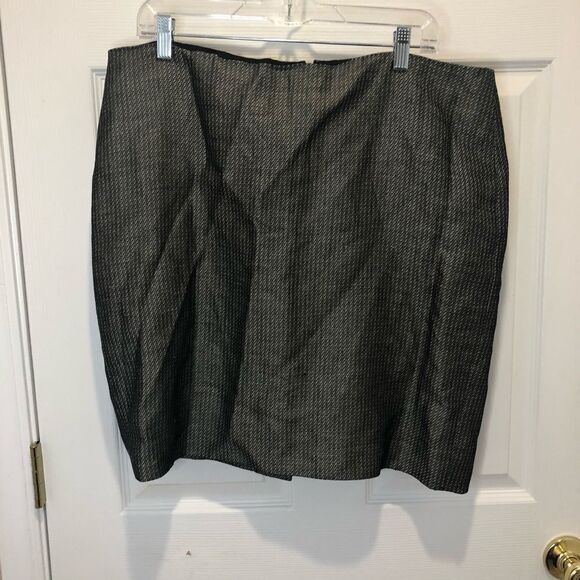 Ellen Tracy Linda Allard black gray silver button front blazer and skirt suit - Picture 12 of 16